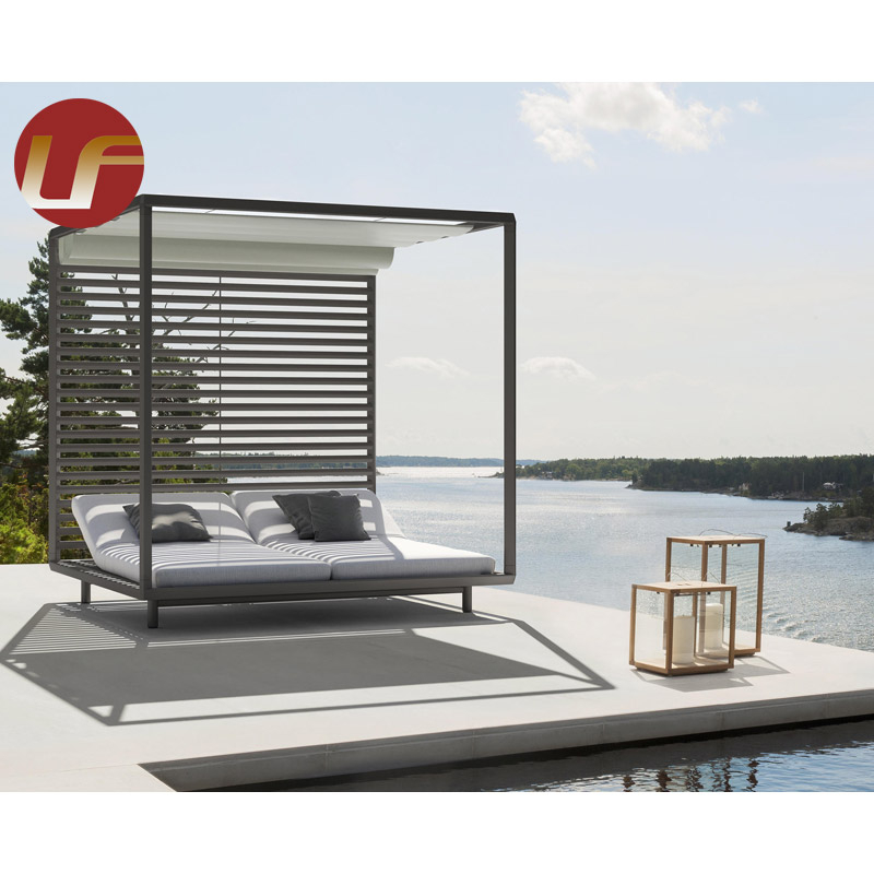 Muebles de exterior de lujo moderno Beach Poolside Double Sunshade Leisure Daybed