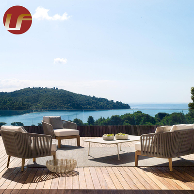 Gran oferta de Hotel, tejido de mimbre PE de ratán, Patio, balcón, mesa de comedor, jardín, conjunto de muebles de exterior