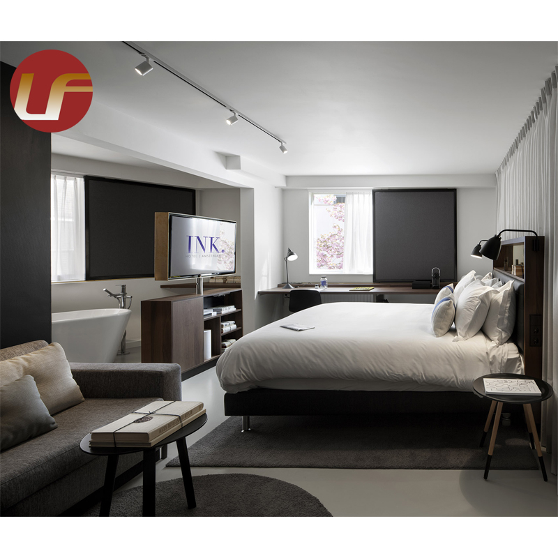 Juego de muebles de hotel de madera personalizados profesionales de diseño libre, muebles de vestíbulo de habitación de Hotel, juegos de dormitorio de Hotel, muebles de 5 estrellas
