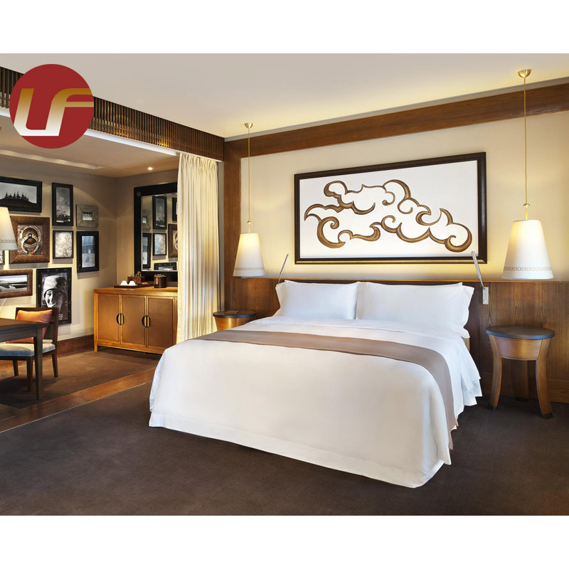 Juego de dormitorio elegante de los muebles del sitio de la cama del hotel del diseño moderno económico de 4 estrellas