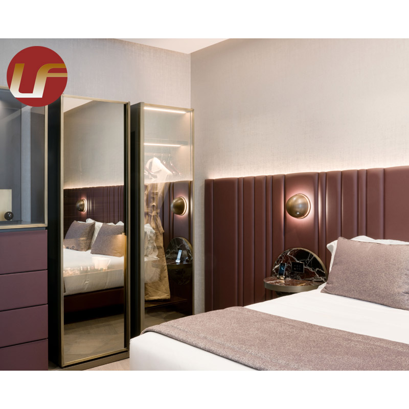 Fabricación de calidad superior Muebles de motel Juegos de dormitorio King Size Juegos de dormitorio de hotel de 5 estrellas