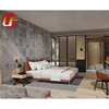 Muebles de dormitorio de hotel de lujo cama de cuero tamaño king de madera maciza