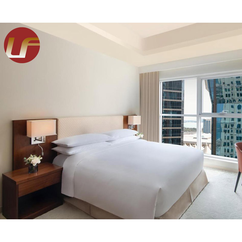 Conjuntos de dormitorio de suites de hotel Muebles personalizados Estrella de lujo Estilo de madera personalizado Embalaje Ventas modernas