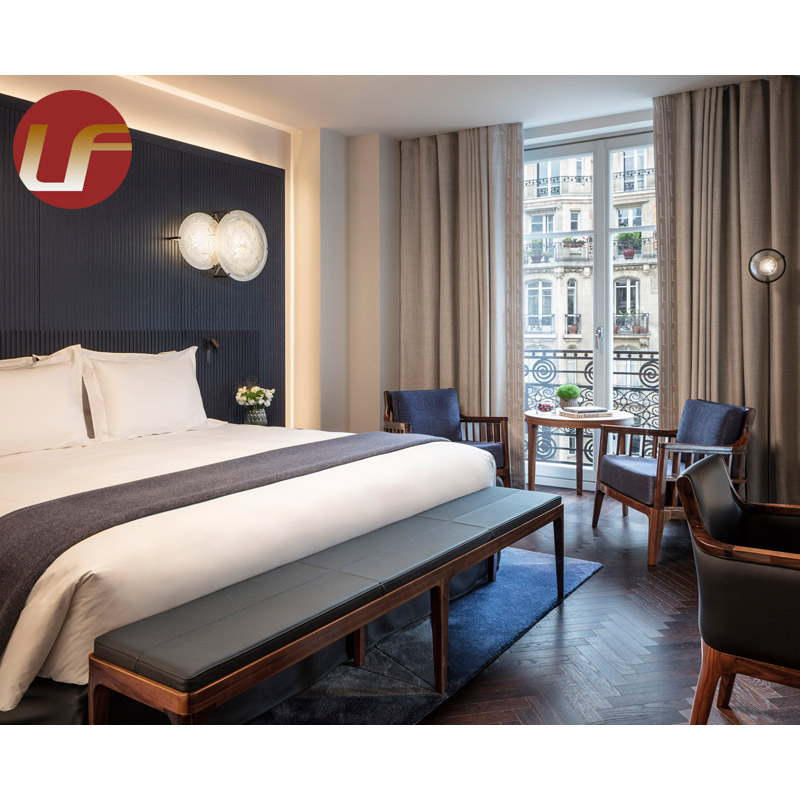 Juego de dormitorio de cama tapizada de muebles de dormitorio de hotel de lujo real de venta caliente del fabricante de Foshan