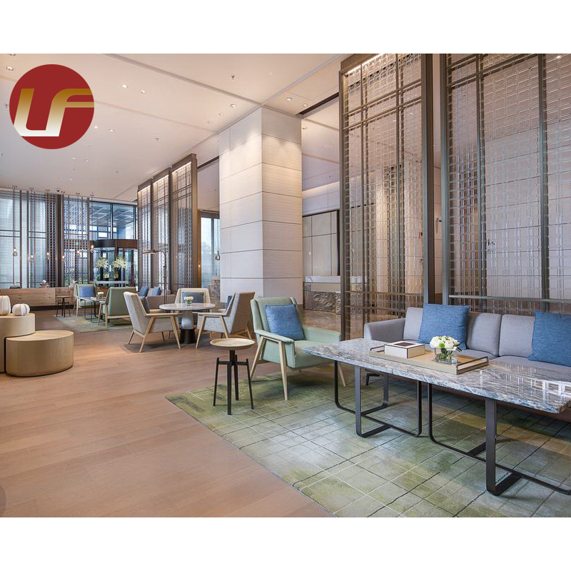Muebles seccionales del hotel de cinco estrellas del vestíbulo del sofá de la tela del diseño simple moderno