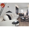 Muebles de sala de estar de Hotel, luz de Hotel, marco de madera negro forjado de lujo, cojín de tela, los últimos juegos de sofás