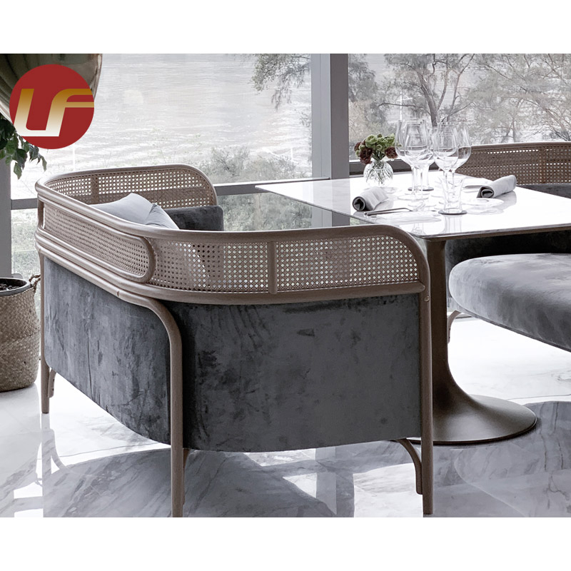 Asiento de cabina de sofá de restaurante de terciopelo de un solo lado con respaldo alto de diseño de muebles de comedor moderno