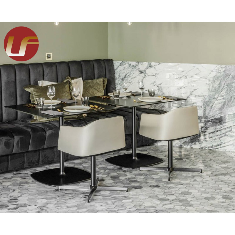 Asiento de cuero de metal de diseño moderno barato Asiento de cabina de restaurante Muebles Juego de sillas Sofá